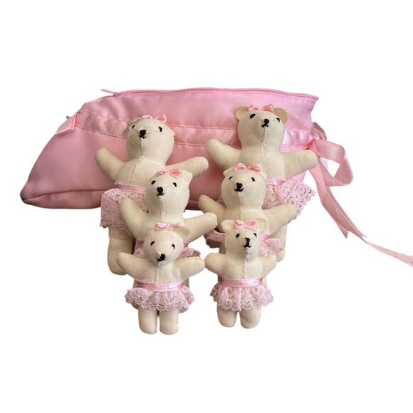 Plush Ballerina Bears (6) and Satin Zip Up Ballet Slipper Tutus - Picture 2 of 5